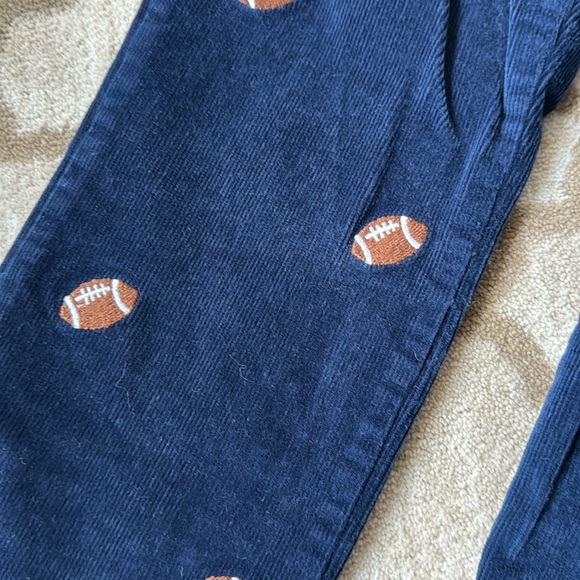 Navy corduroys with embroidered footballs - Picture 4 of 5